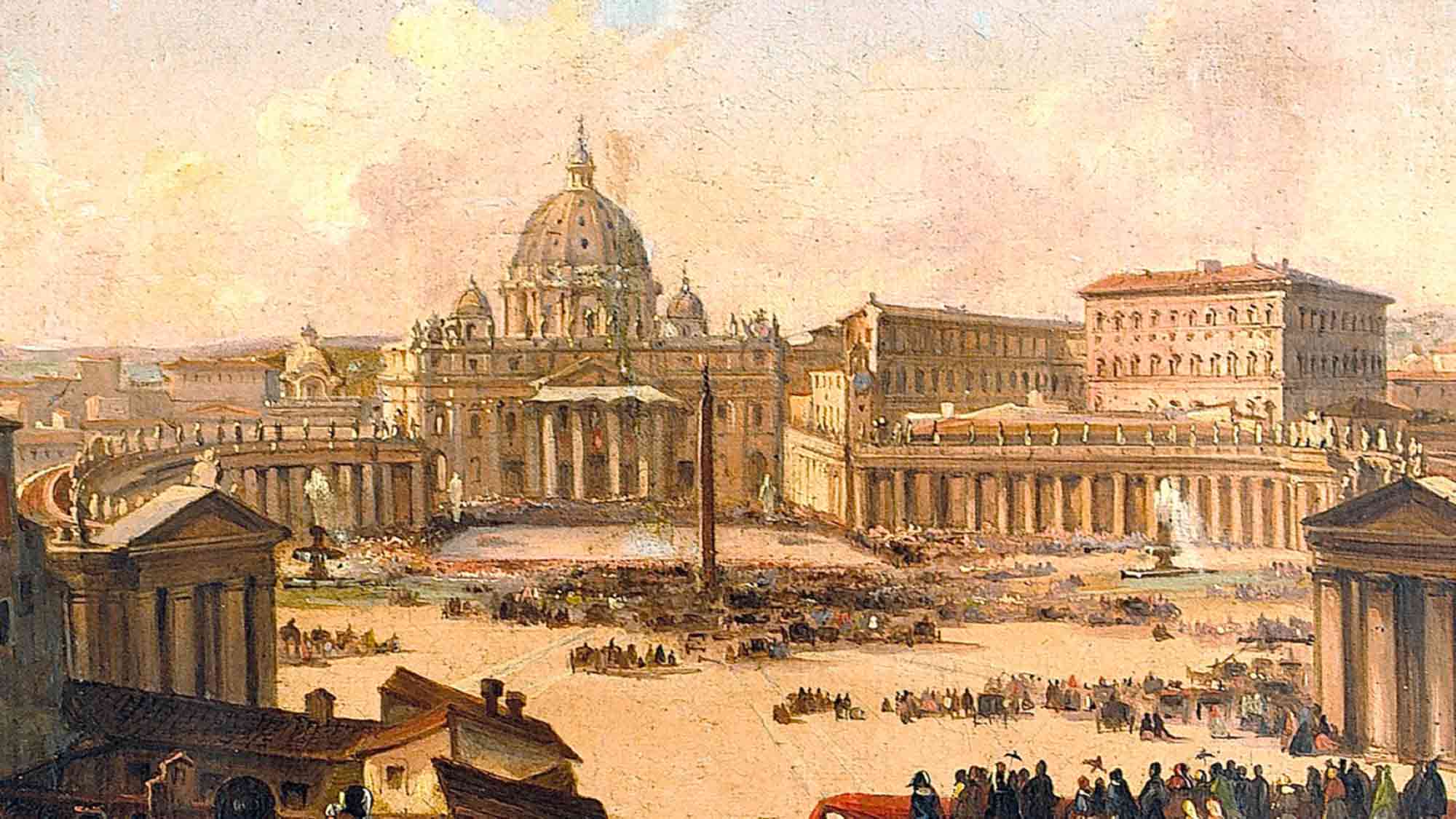 Museo di Roma Benedizione papale in piazza San Pietro Caffi