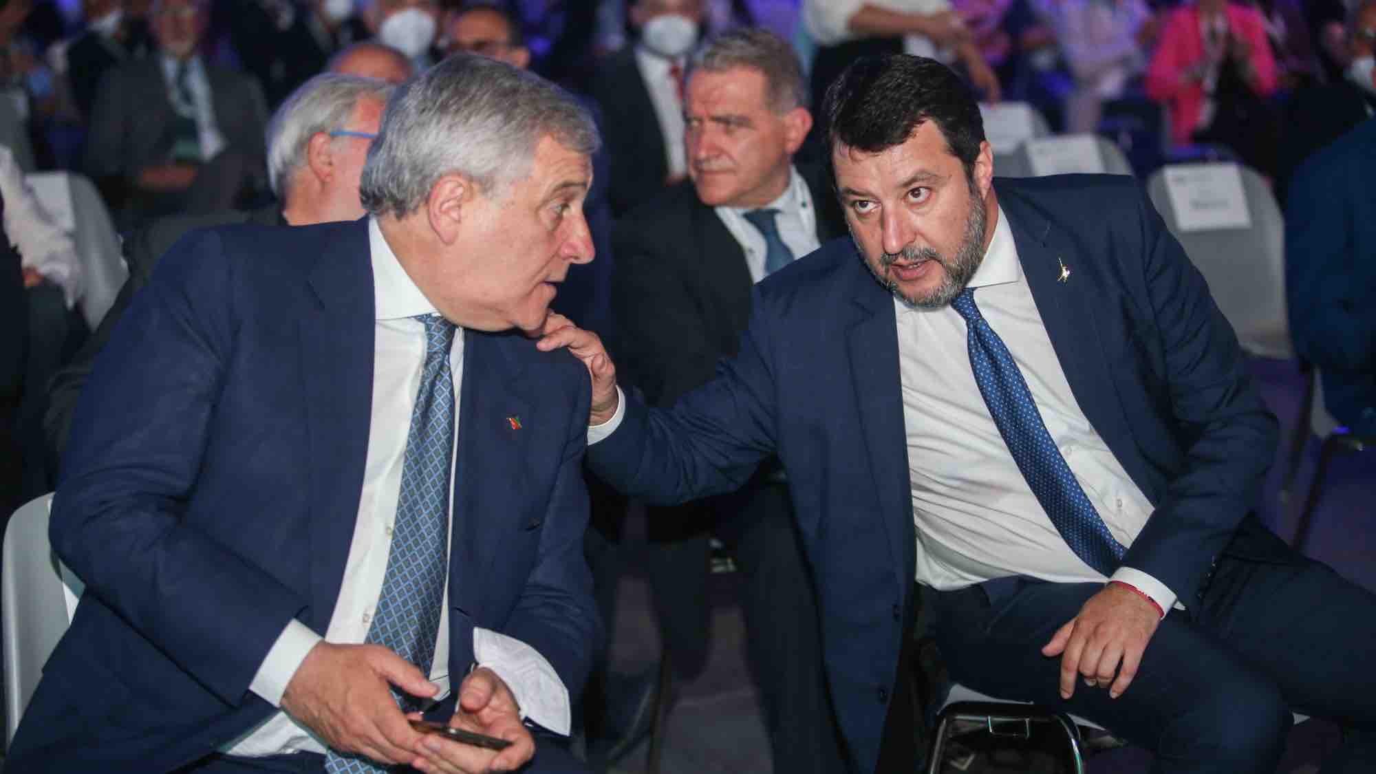 Il ministro degli Affari Esteri, Antonio Tajani ed il ministro dei Trasporti, Matteo Salvini