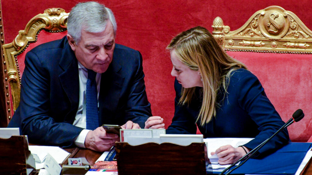 Il vicepremier Tajani e la premier Meloni