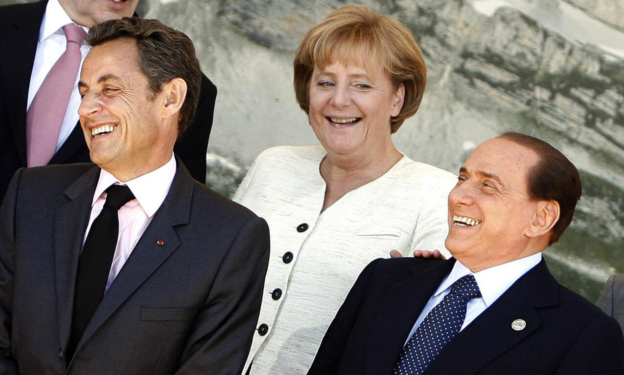 Angela Merkel, Nicolas Sarkozy e Silvio Berlusconi