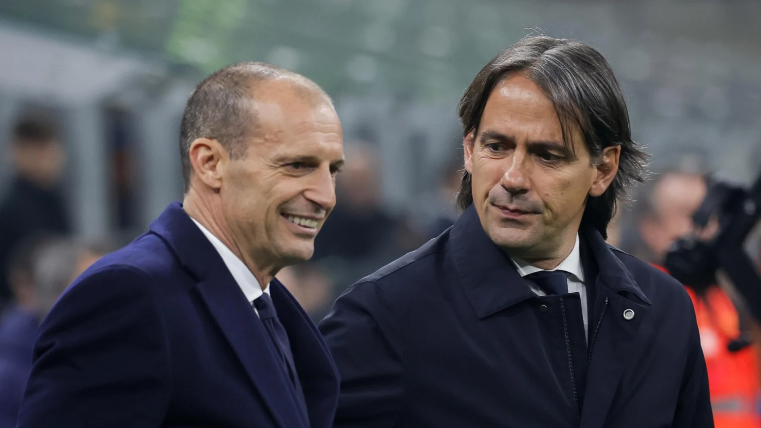 Massimiliano Allegri (Allenatore Juventus) e Simone Inzaghi (Allenatore Inter)