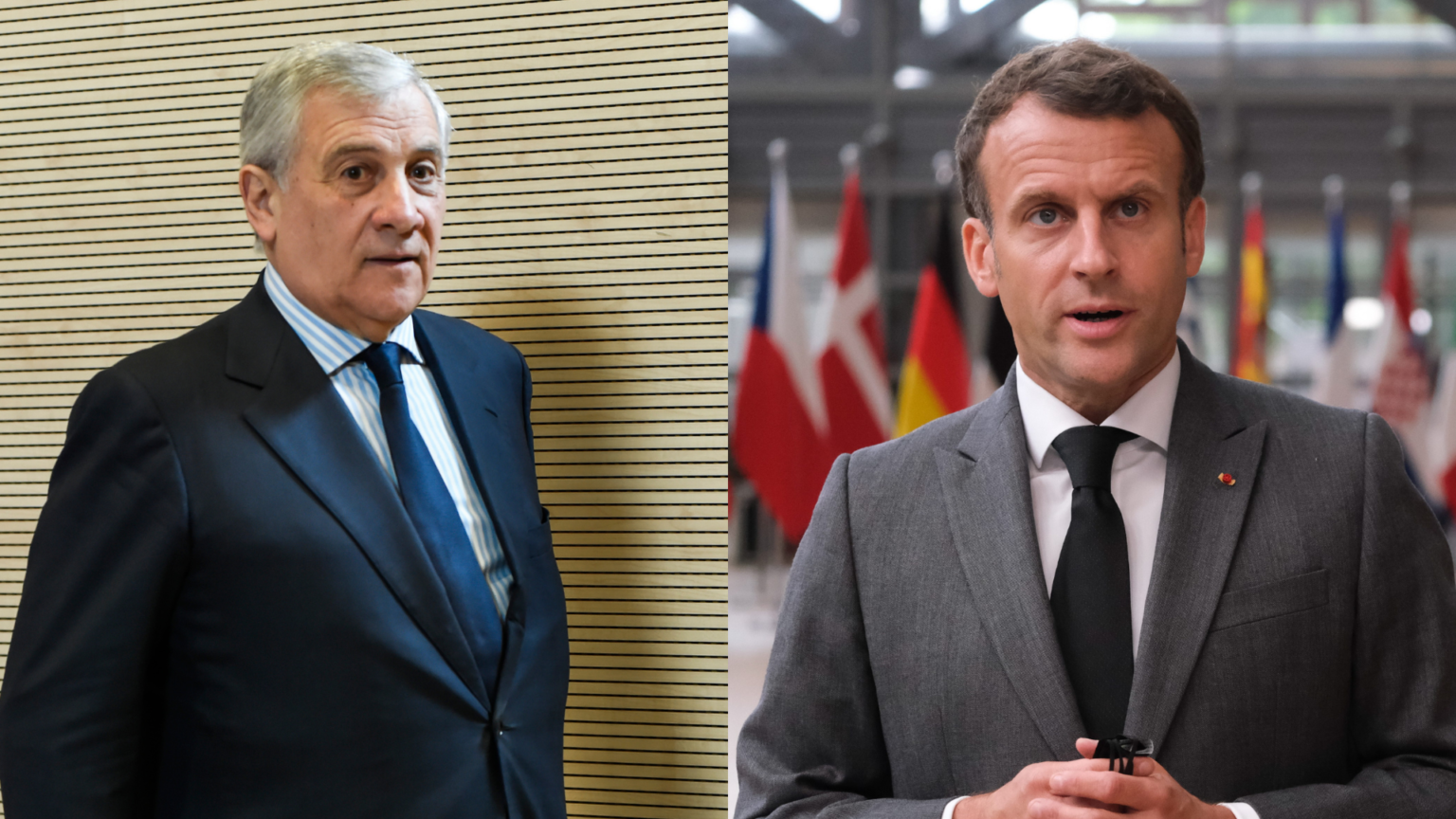 Antonio Tajani ed Emmanuel Macron