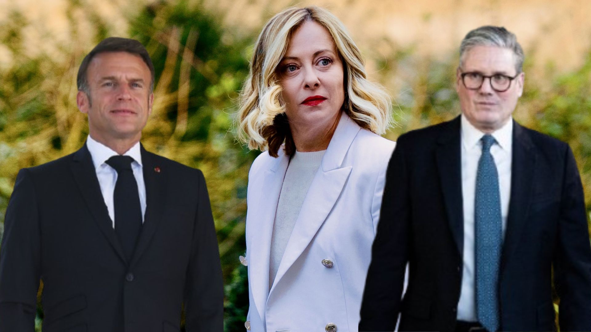 Ucraina, Giorgia Meloni, Keir Starmer ed Emmanuel Macron