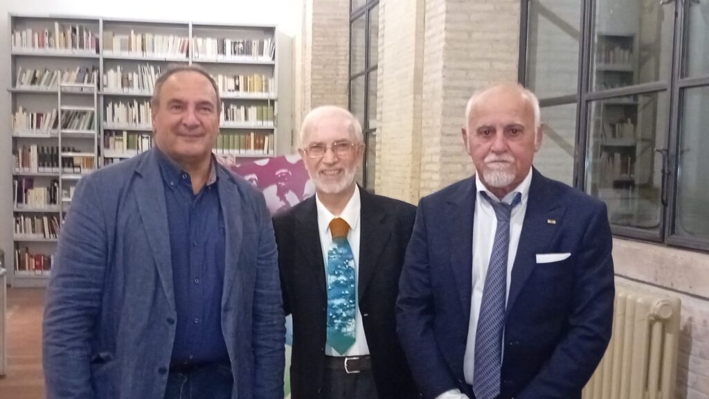 Il Giubileo delle Migrazioni, l'arte di Meo Carbone incontra l'anima di Santa Francesca Cabrini 9 Padre Lorenzo Prencipe, il Maestro e il Professor Mauro Pacetti