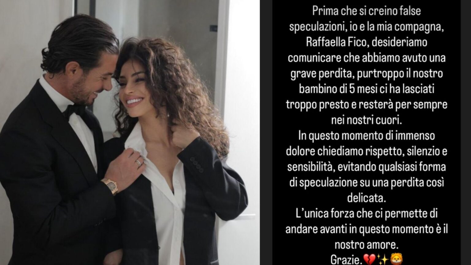 Raffaella Fico ha perso il suo bambino: "Il nostro piccolo leoncino vola alto" 1 Raffaella Fico e Armando Izzo hanno perso il bambino