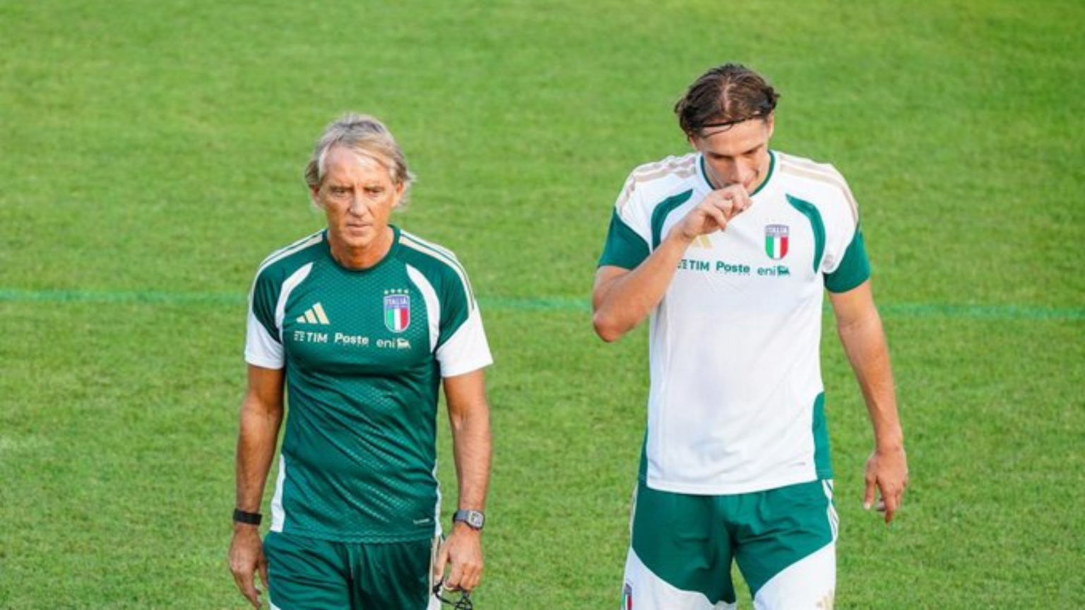 Roberto Mancini e Pio Esposito