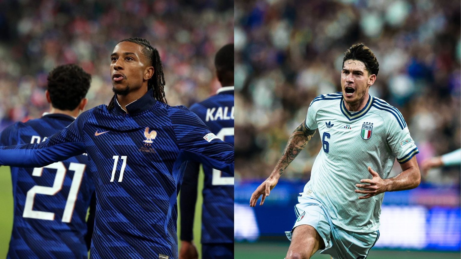Francia - Italia 1-1: segnali di rinascita azzurra 17 Michael Olise, Alessandro Bastoni