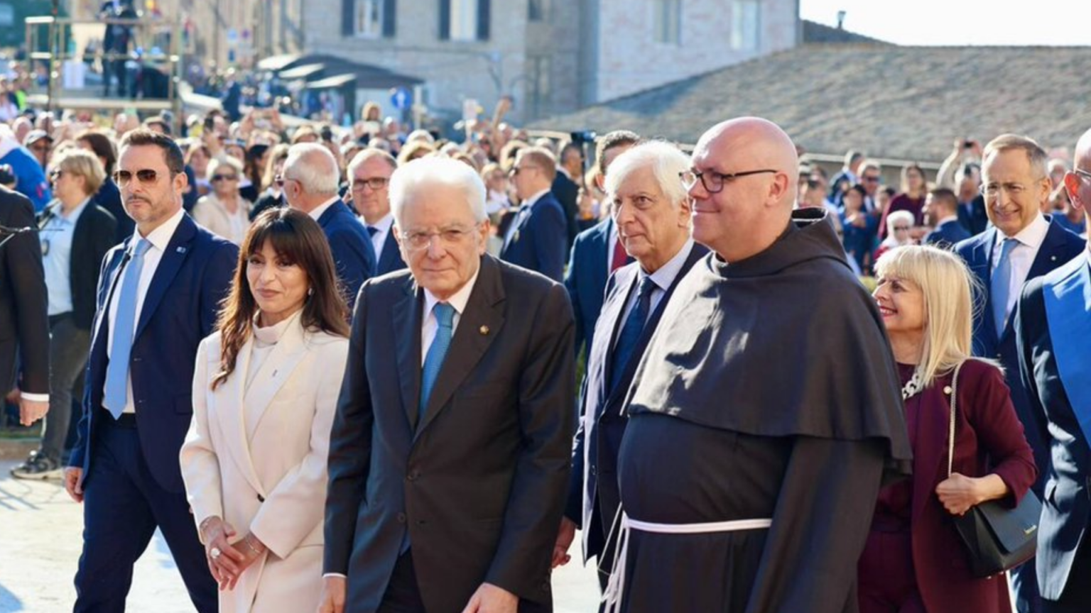 Il presidente della Repubblica, Sergio Mattarella ad Assisi